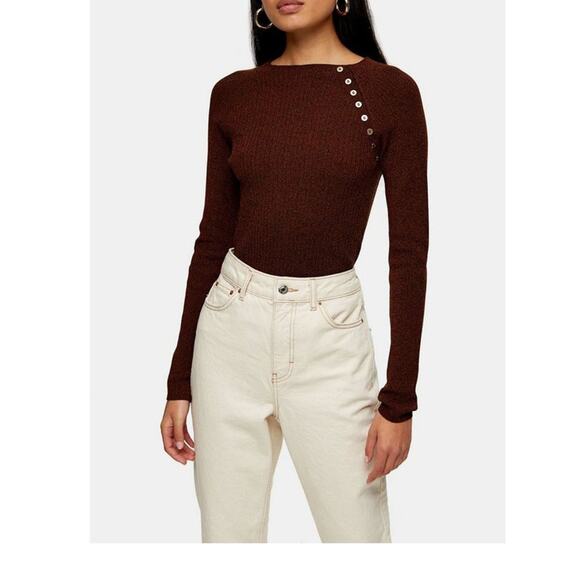 Topshop NWT Brown Pullover Sweater Super Soft US 8-10 - Picture 1 of 7